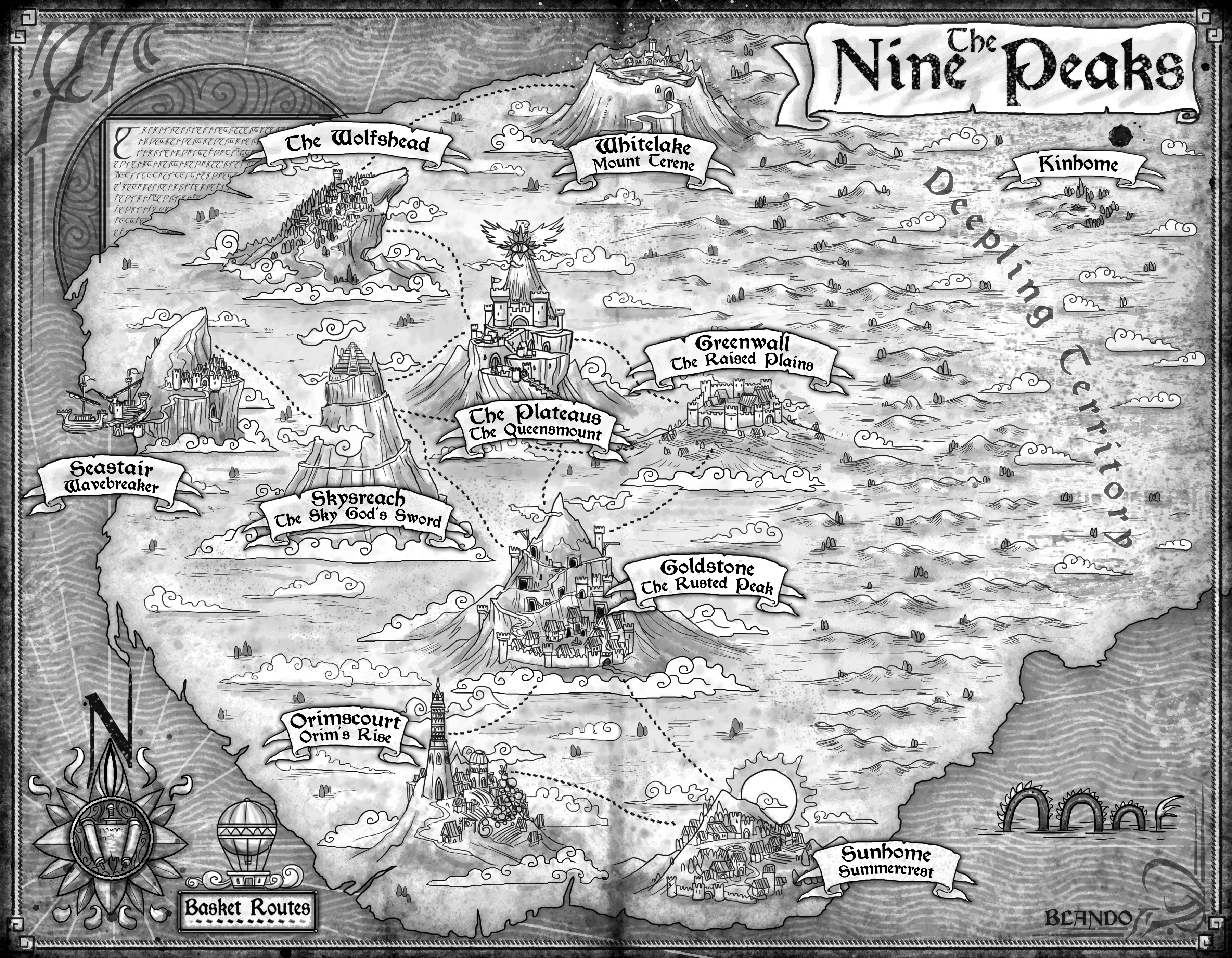 Map of the Nine Peaks  The Scribers' Council